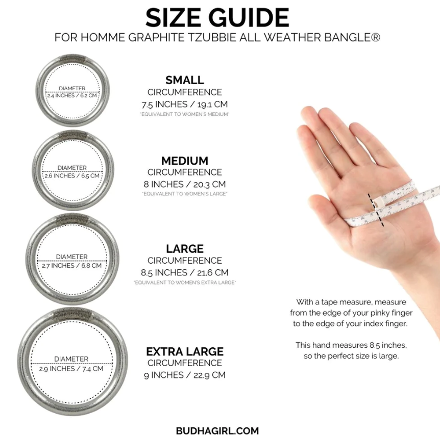 BuDhaGirl Homme Graphite Tzubbie All Weather Bangle® (AWB®)