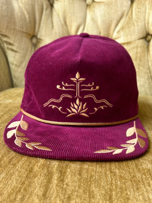 Classic Rock Couture ~ Agave Bloom Corduroy Trucker Hat