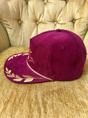 Classic Rock Couture ~ Agave Bloom Corduroy Trucker Hat