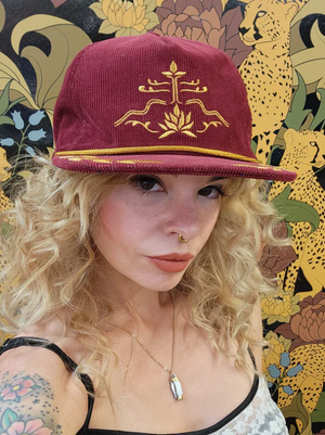 Classic Rock Couture ~ Agave Bloom Corduroy Trucker Hat