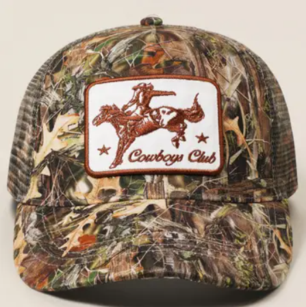 Cowboy Club Embroidered Patch Trucker Hat