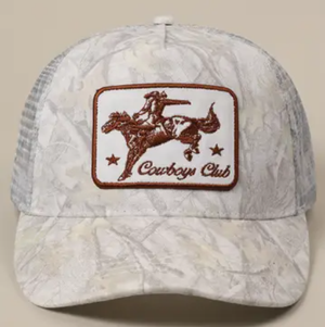 Cowboy Club Embroidered Patch Trucker Hat