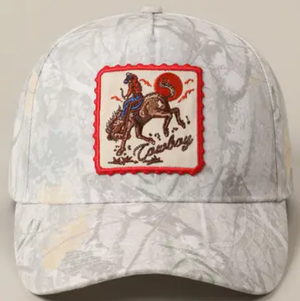 Sunset Cowboy Embroidered Patch Hat