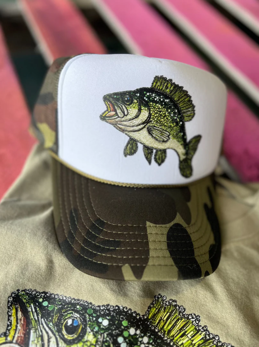 Beaded Bass Trucker Hat (made to order) LC