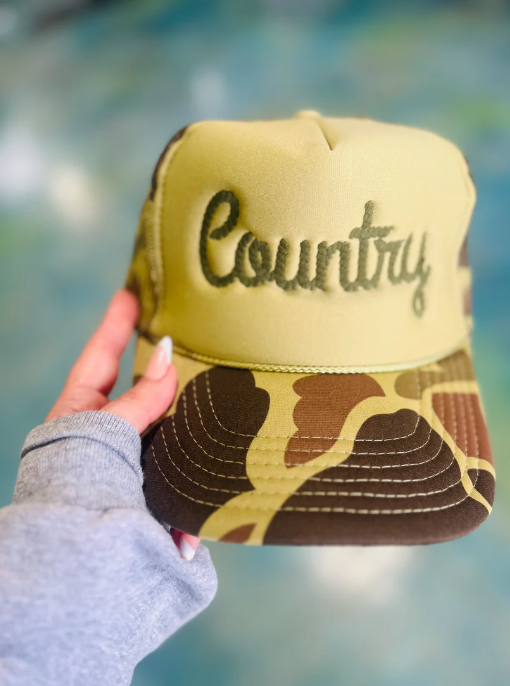 Country Rope Camo Olive Trucker Hat (made to order) LC