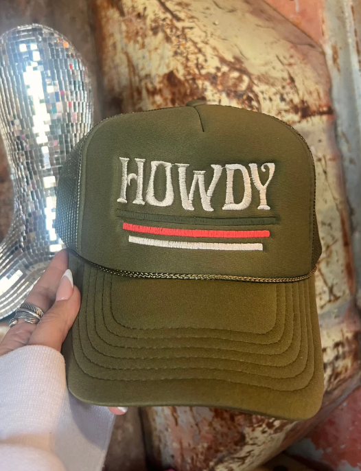 Howdy Military Trucker Hat (made to order) LC