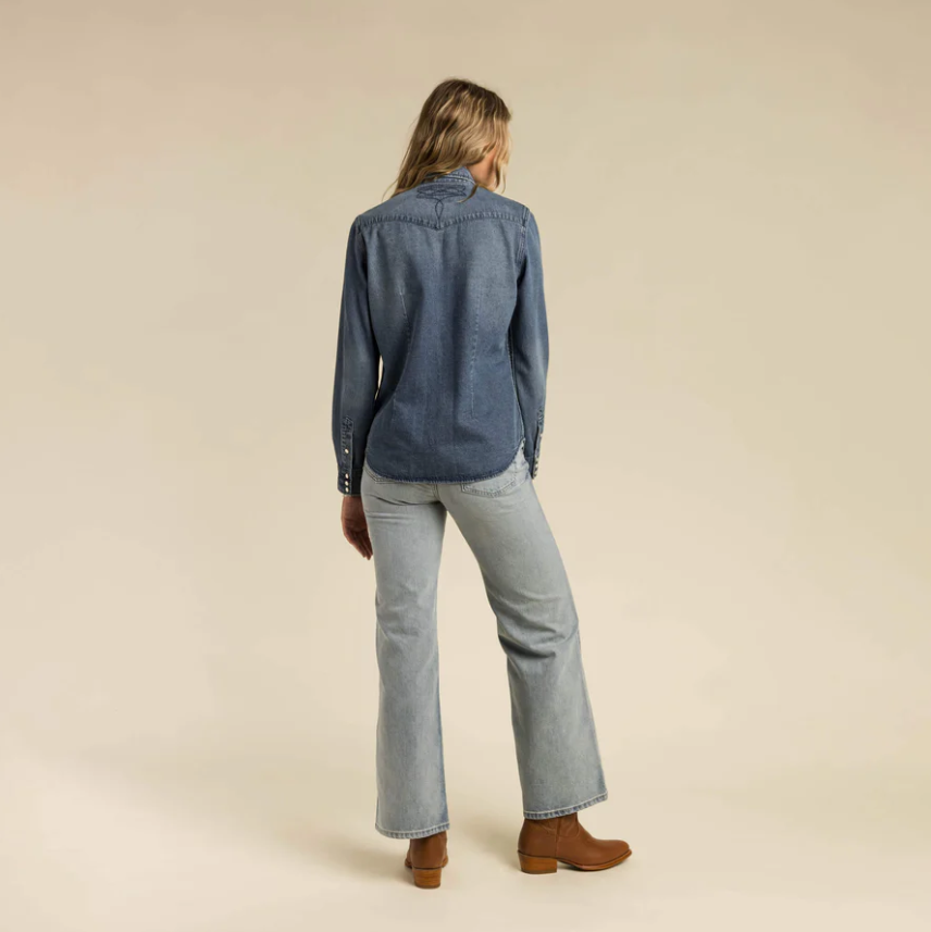 The Yoakam Pearl Snap Denim Top - PREORDER