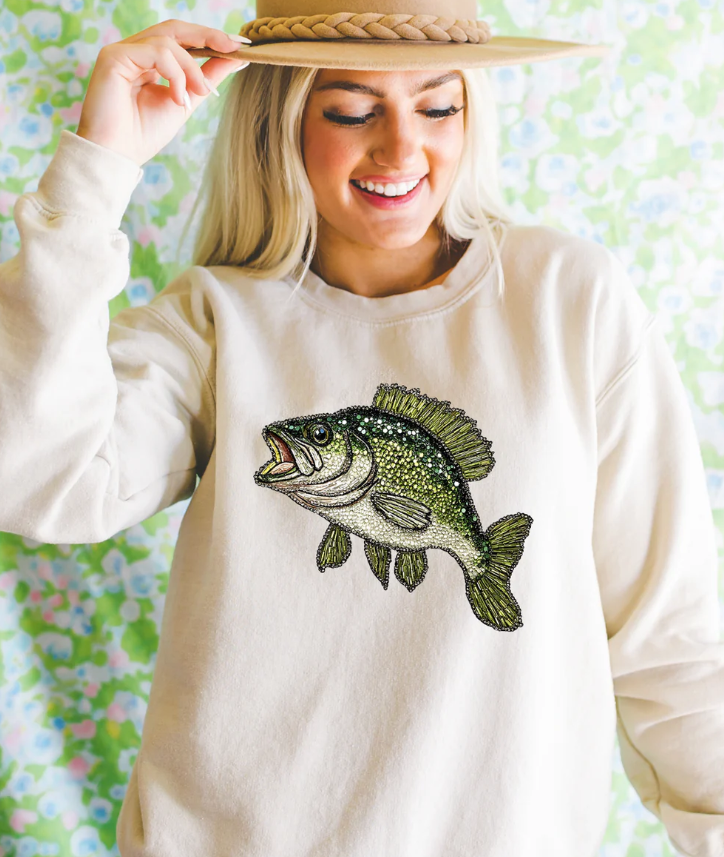 Beaded Bass Sweatshirt (made 2 order) LC