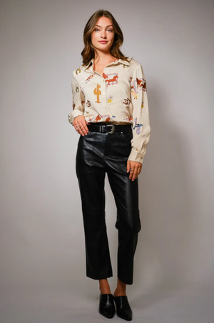 Saddle & Stitch Western Embroidered Button Up Top