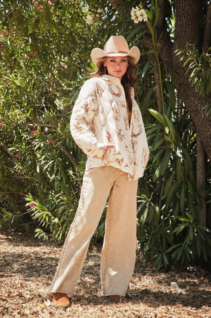 Cozy Cowgirl Quilted Western Print Jacket