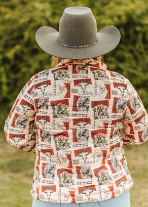 Keep It Wild Western Collage Printed Quilted Jacket