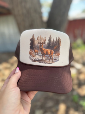 Retro Deer Trucker Hat (made to order) LC