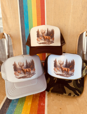 Retro Deer Trucker Hat (made to order) LC