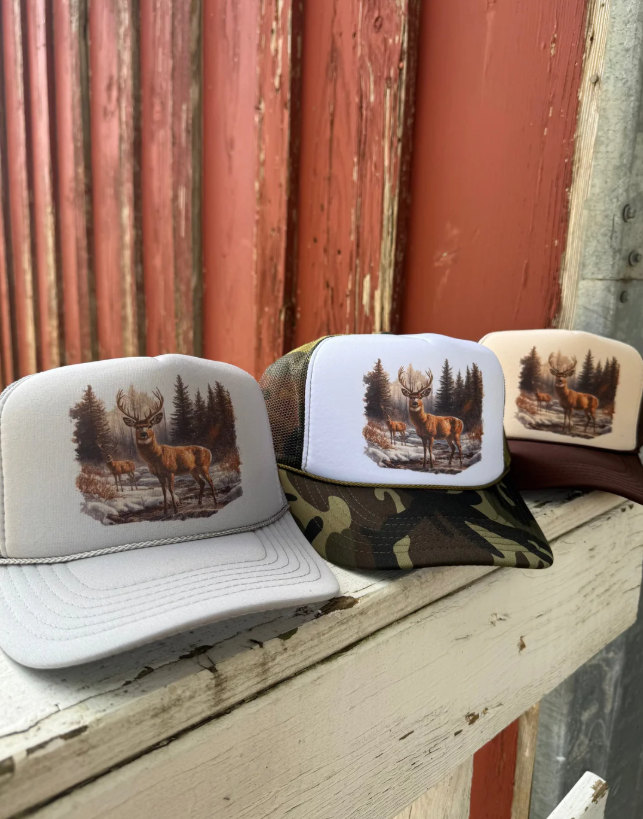 Retro Deer Trucker Hat (made to order) LC