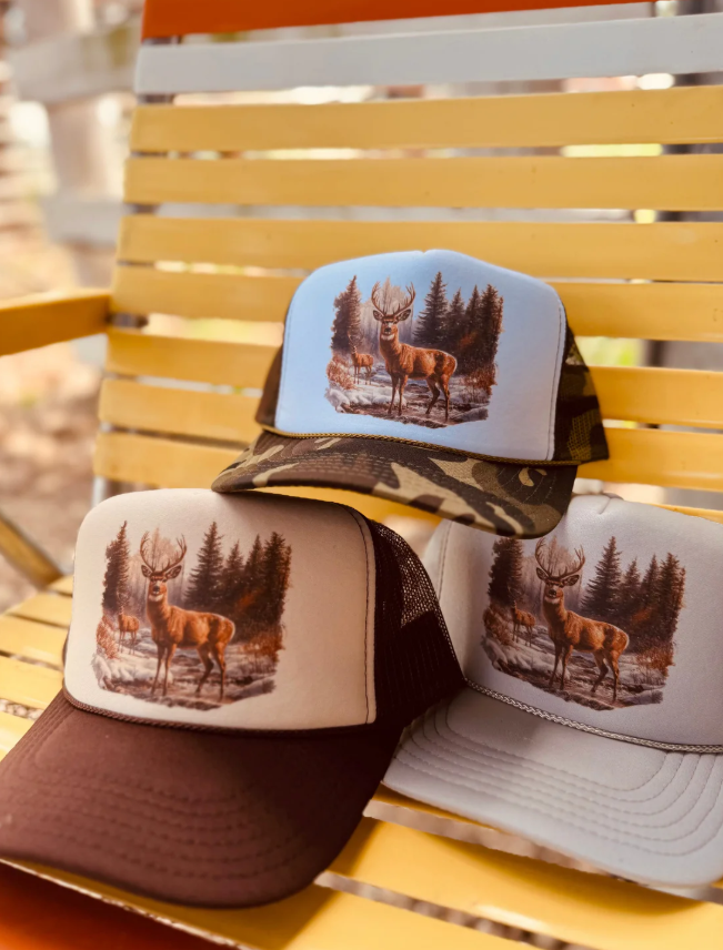 Retro Deer Trucker Hat (made to order) LC