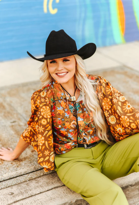 Twisted Trail Retro Pearl Snap Blouse