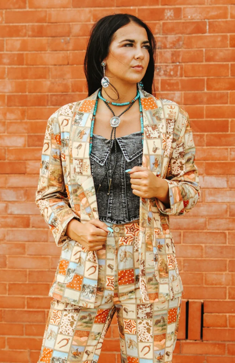 Square Up Western Cord Blazer & Pant Set