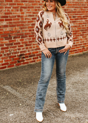 Open Range Knit Zip-up Sweater