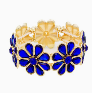 Blossom Loop Glass Crystal Flower Stretch Bracelet
