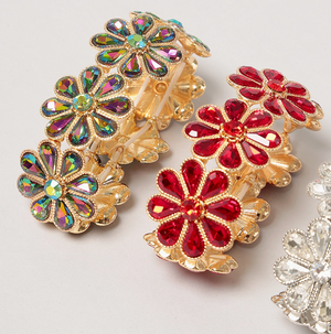 Blossom Loop Glass Crystal Flower Stretch Bracelet