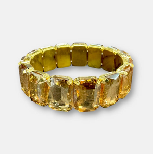 Gilded Age Crystal Edge Glass Stretch Bangle