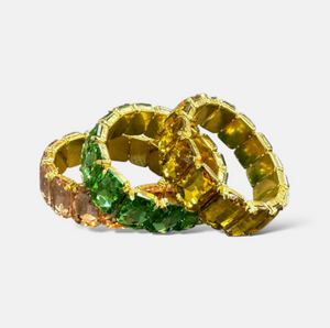 Gilded Age Crystal Edge Glass Stretch Bangle