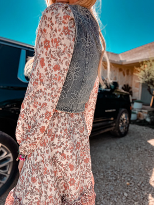 Daisy Lane Denim Tie Front Vest