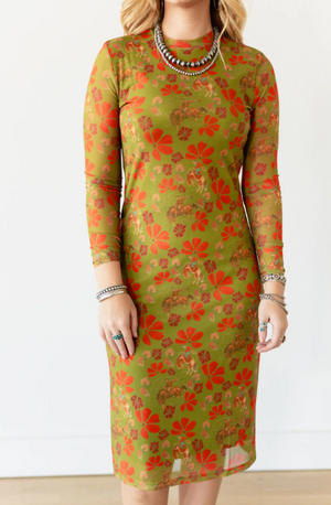 Feel Like A Woman Mesh Midi Dress