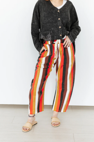 Straight Edge Stripped Barrel Jeans