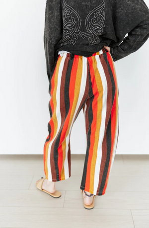 Straight Edge Stripped Barrel Jeans