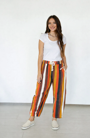 Straight Edge Stripped Barrel Jeans