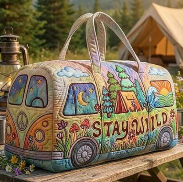 Stay Wild Quilted Bus Bag