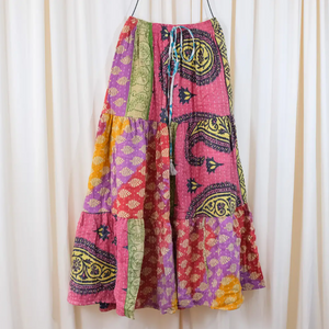 Ripple Long Skirt with Pockets