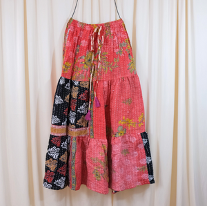 Ripple Long Skirt with Pockets