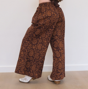 Moon Dance Flowy Paisley Boho Cotton Wide Leg Pants
