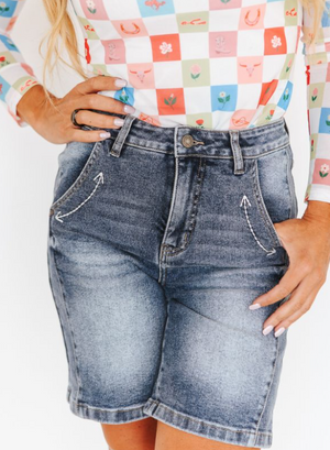 Stone Cold Boot Stitch Bermuda Shorts