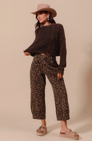 Fierce & Free Leopard Print Barrel Pants