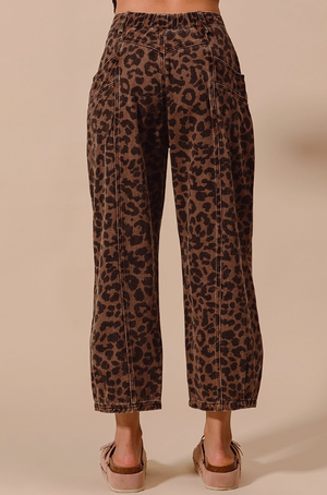 Fierce & Free Leopard Print Barrel Pants