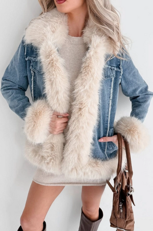 Rancher's Daughter Denim Faux Fur Jacket