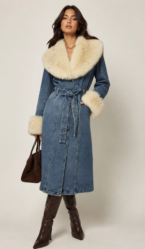 Aspen Cowgirl Denim Faux Fur Jacket