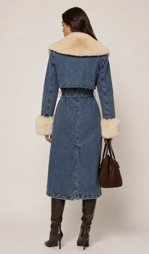 Aspen Cowgirl Denim Faux Fur Jacket