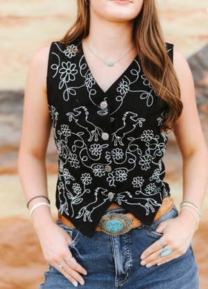 Diva Darlin' Western Embroidered Vest