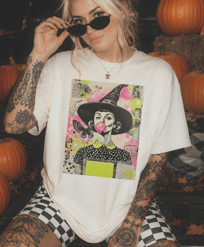 Bubblegum & Broomsticks Disco Pop Halloween - Cream Tees and Sweatshirts (made 2 order) LC