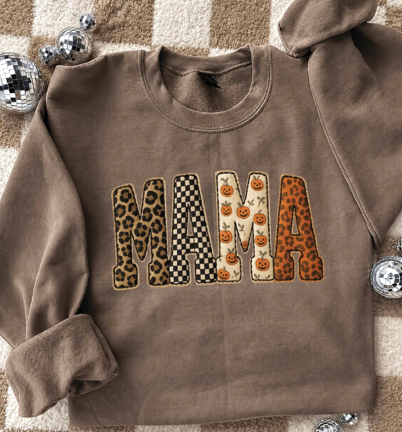 Fall Mama Checkered Pumpkins Name - Sweatshirts & T-Shirts (made 2 order) LC