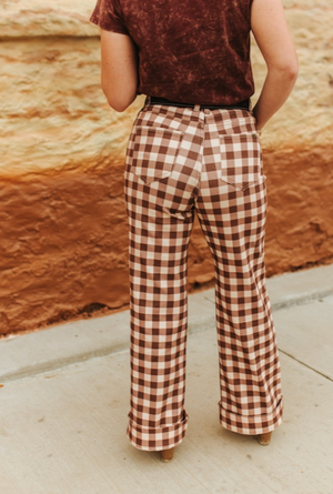 Whiskey Creek Brown Plaid Jeans
