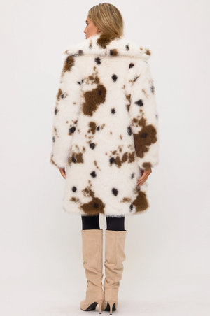 MOOve Over Cow Print Faux Fur Jacket