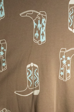 Kickin' Back Cowboy Boot Printed Sweatset