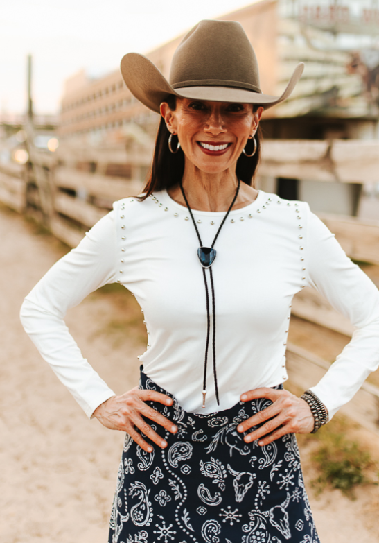 Silver Springs Ribbed & Studded Long Sleeve Top - 4 Colors