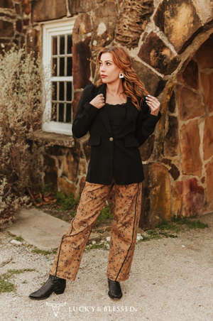 November Trails Vintage Floral Print Pants