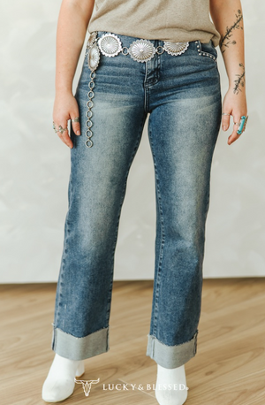 Denim & Dazzle Cuffed Boyfriend Jeans